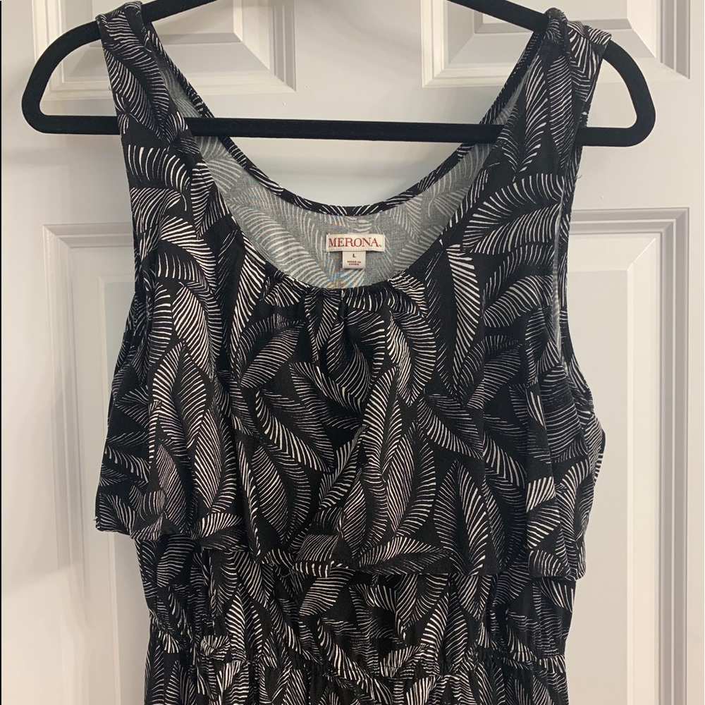 Merona Maxi Dress Palm Leaf Print